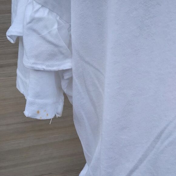 $118 Current Elliott Women's Sugar The Ruffle Roadie Tee Sz 1 (S/M) READ - Picture 11 of 16